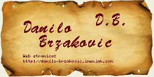 Danilo Brzaković vizit kartica